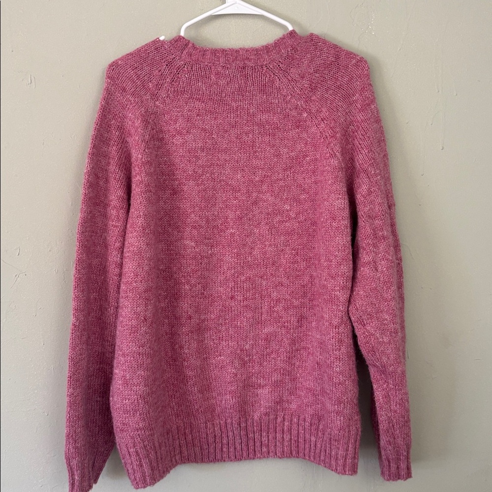 Old Navy Women’s Size Medium Tall pink sweater poly/nylon/wool - Picture 3 of 4